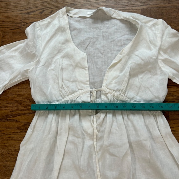 Diane Von Furstenberg Ivory Linen Coverup M Beach Summer Swim - Picture 4 of 7